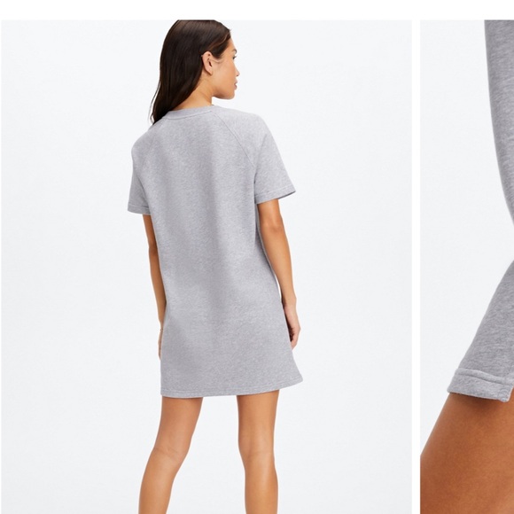 Fabletics Terry Short Sleeved Mini Dress Grey - Picture 2 of 8